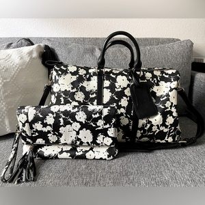 Sole Society Cassidy Duffle Bag & Sole Society Tasia Print Foldover Clutch